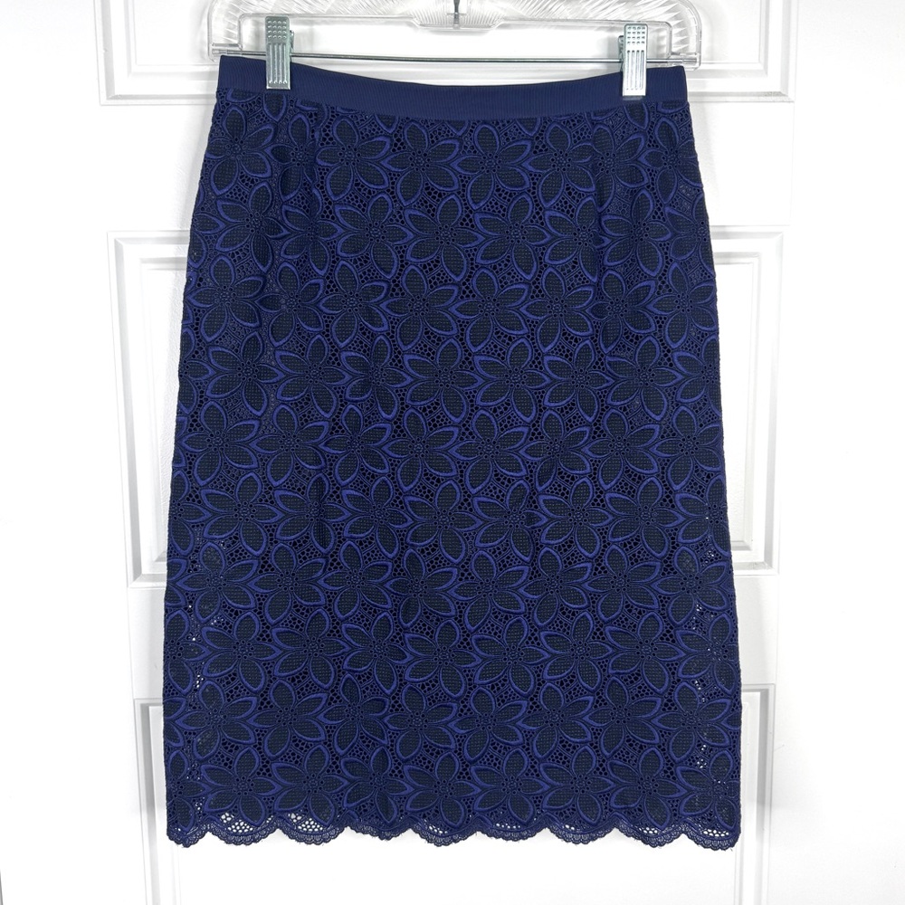 SACAI LUCK Lace Pattern Embroidered Skirt NEW Size 2 Blue